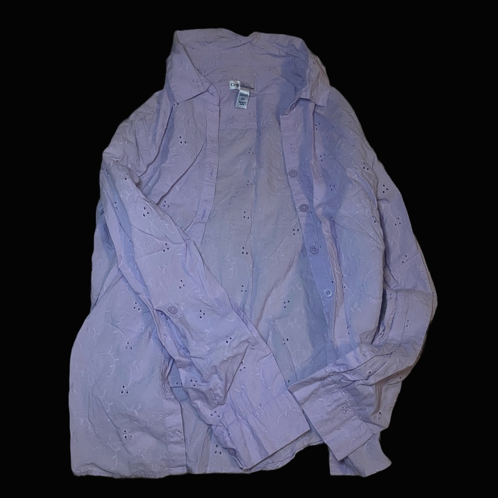 Croft & Barrow Embroidered Lavender Button Down